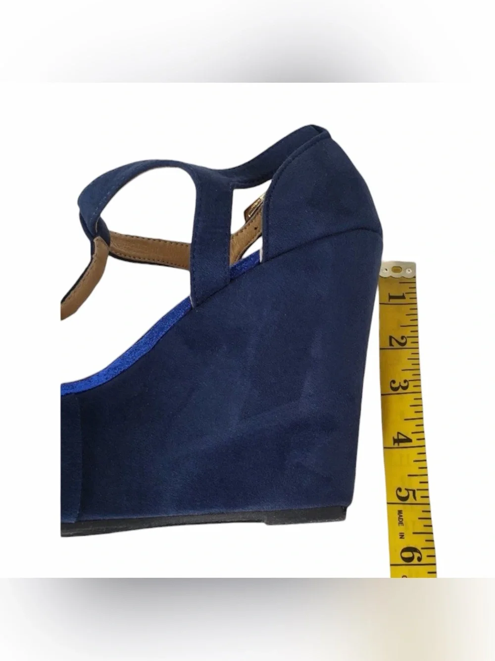 Bakers Blue Embellished Valentin Platform Wedge Sandals Size 9